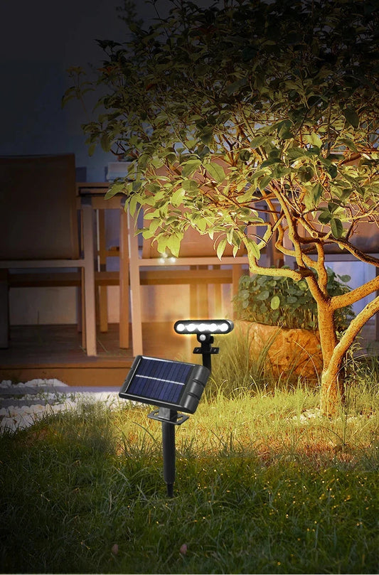 4 PACK Solar Outdoor Spotlights 1200mAh Lawn Flag Lights Landscape LED Ground Lights Walkway Driveway Landscape Camping Li-ion 18650 battery Gardens Trees And Courtyards Pathway Lights Lamp The Pet & Home Store