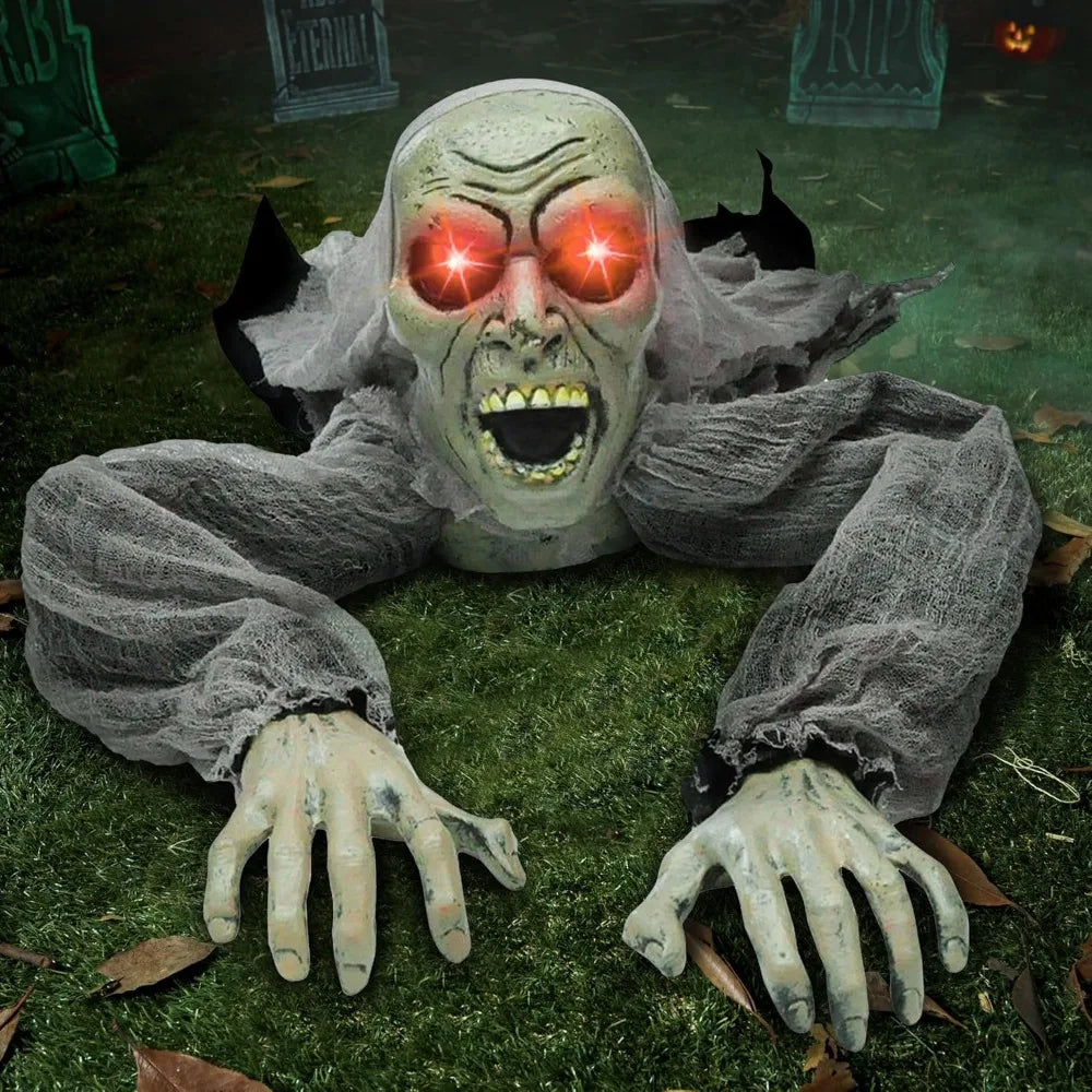 Halloween Decor Groundbreaker Zombie with Sound and Flashing Eyes The Pet & Home Store