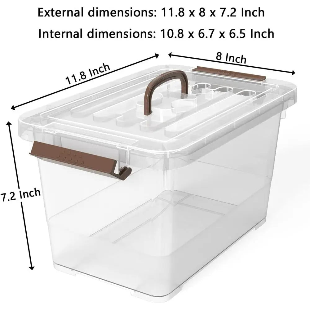 Plastic Stackable Storage Box With Handle And Lid Multi Pose