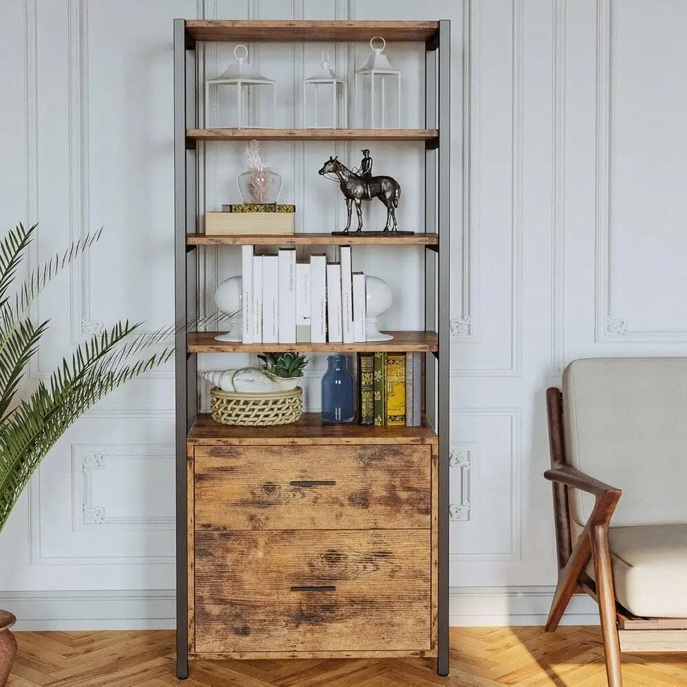 IRONCK Industrial Bookcase File Cabinet Drawers Freestanding