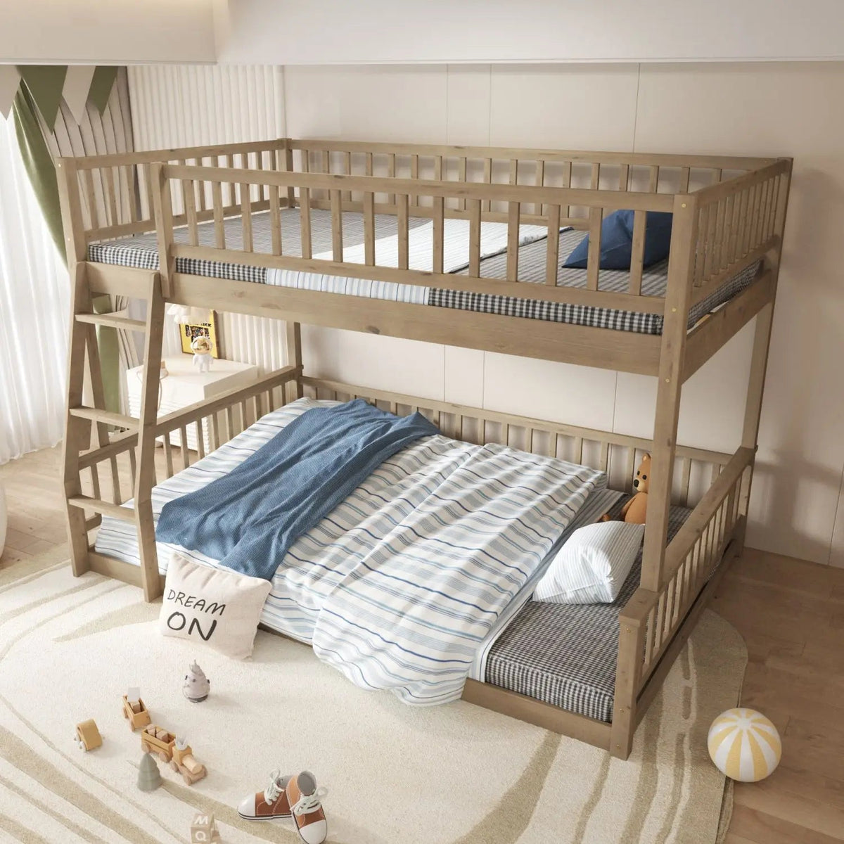 Classic Style Bunk Bed With Ladder And Secure Guardrails The Pet & Home Store