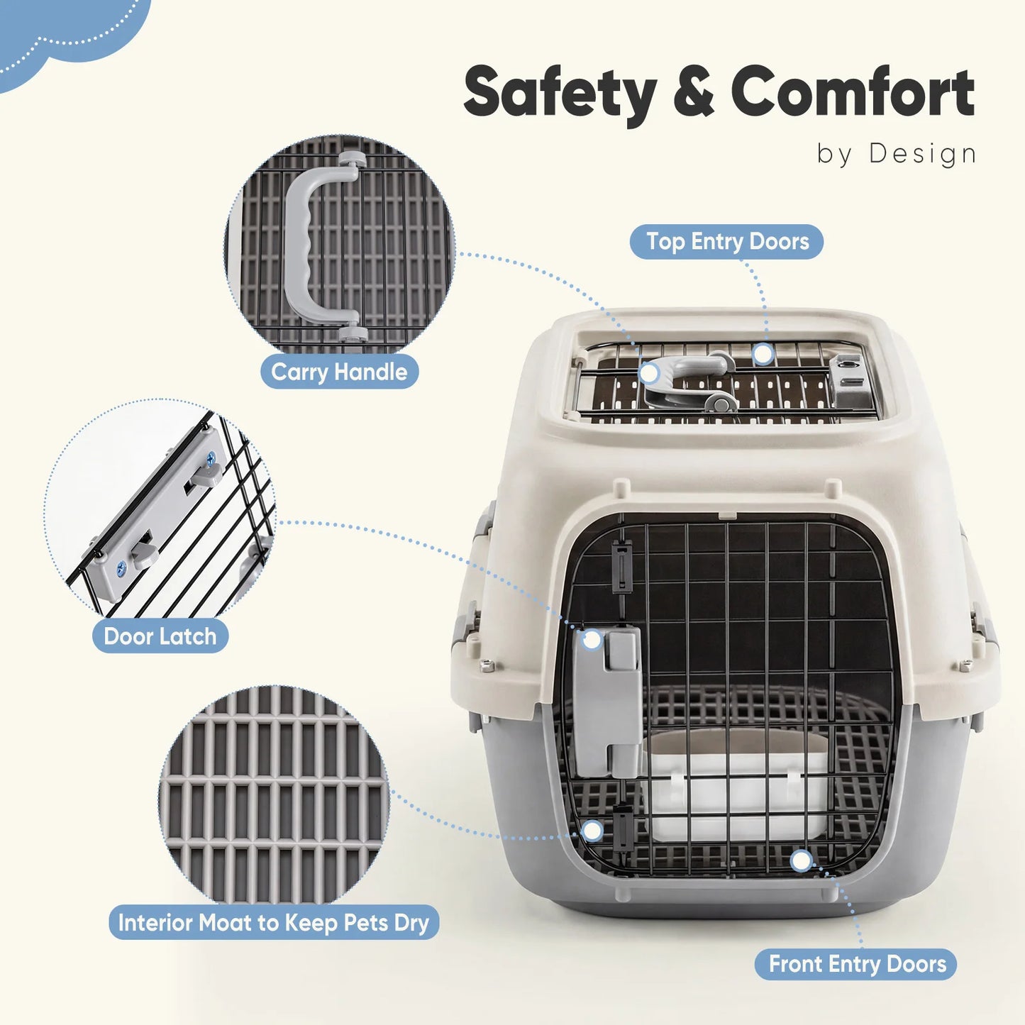 JHK 23Inch Pet Carrier For Small Dogs And Cats Travel