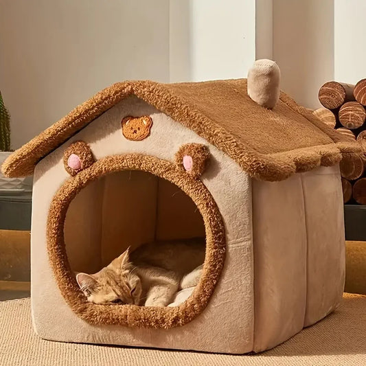 Foldable Pet House With Removable Washable Cover For Pets