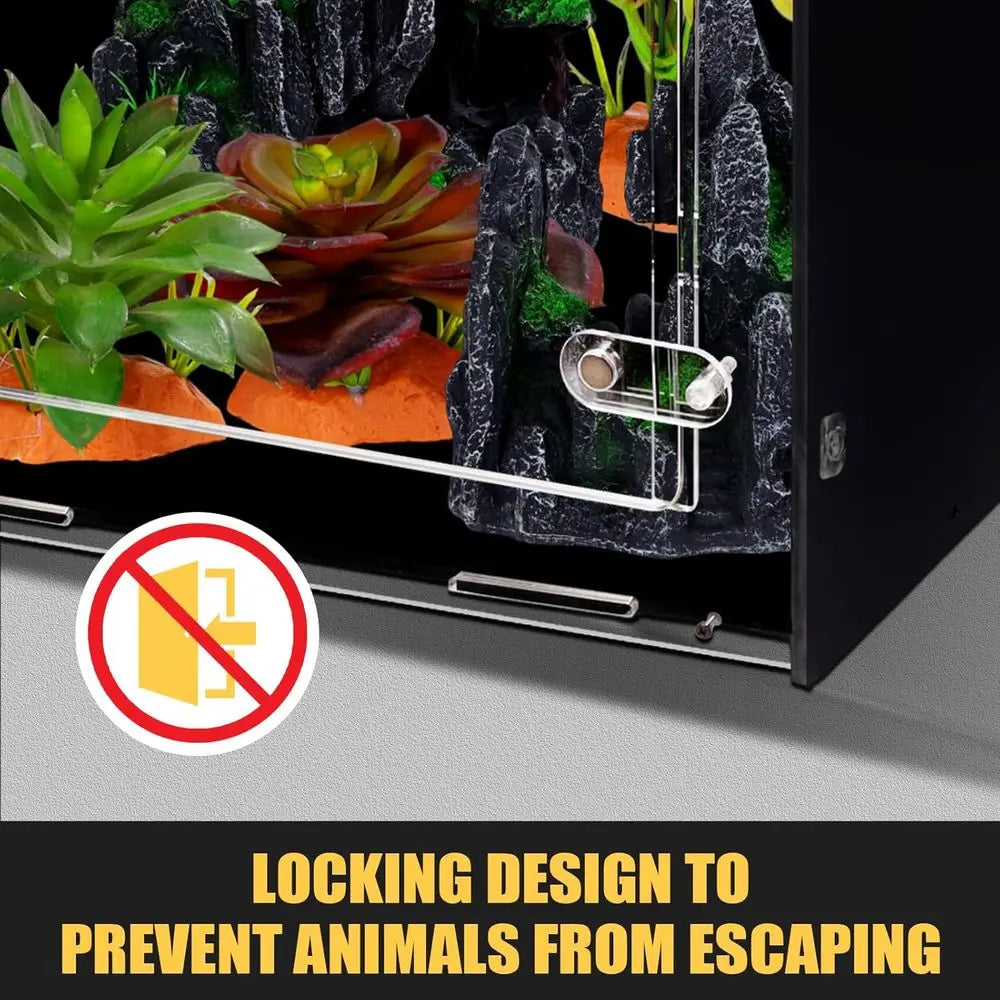 Ventilated PVC Reptile Enclosure With Acrylic Door For Geckos