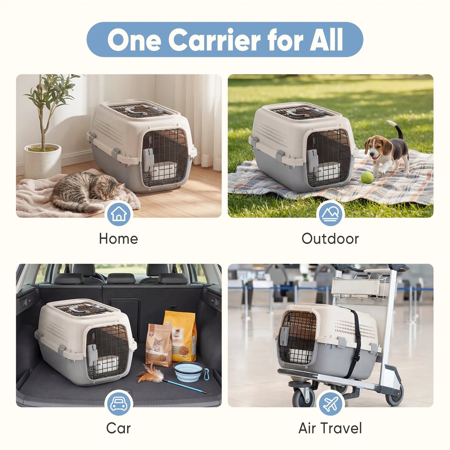 JHK 23Inch Pet Carrier For Small Dogs And Cats Travel