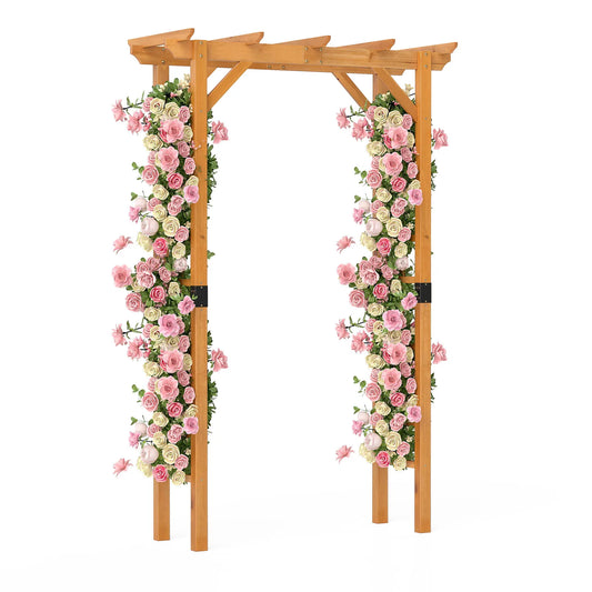 LIFEZEAL Garden Arch Wood Arbor For Climbing Plants