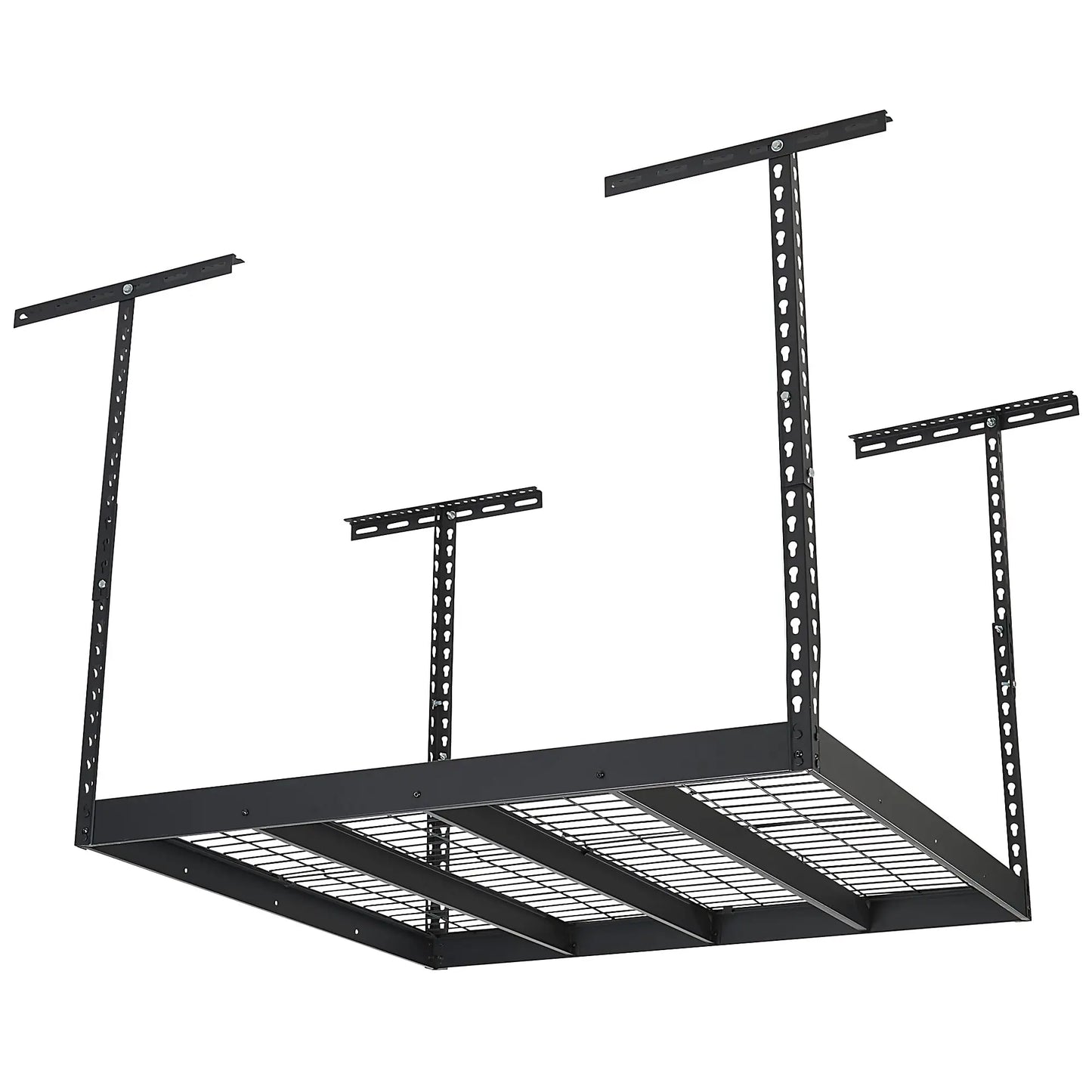 Klutch Garage Overhead Storage Rack with Adjustable Height, 48in.L x 24in.D, 23in.–37in.H