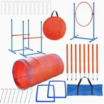 YTYIN Coofull PVC Dog Agility Training Set With Tunnel