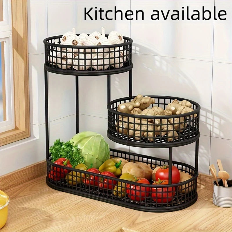 Elegant Multi Layer Metal Fruit Basket Luxury Design for Living Room and Coffee Table Versatile Snack and Fruit Display Stand