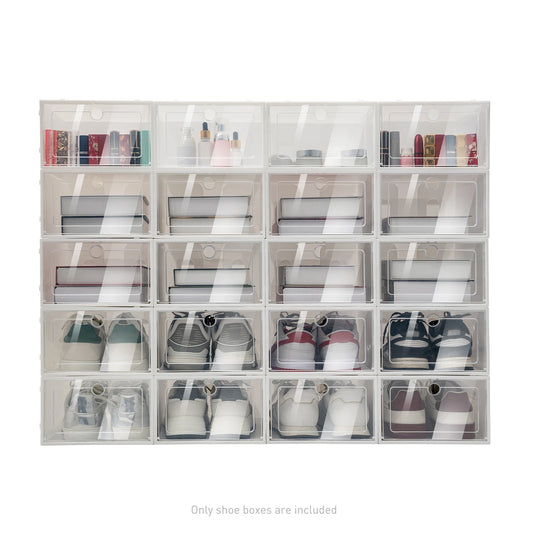 Plastic Foldable Shoe Boxes Set For Home Organizer