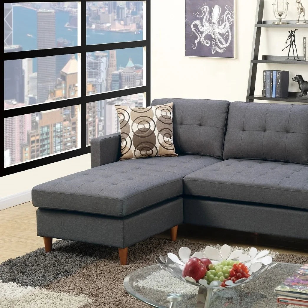 Polyfiber Modular Sectional Sofa With Reversible Chaise