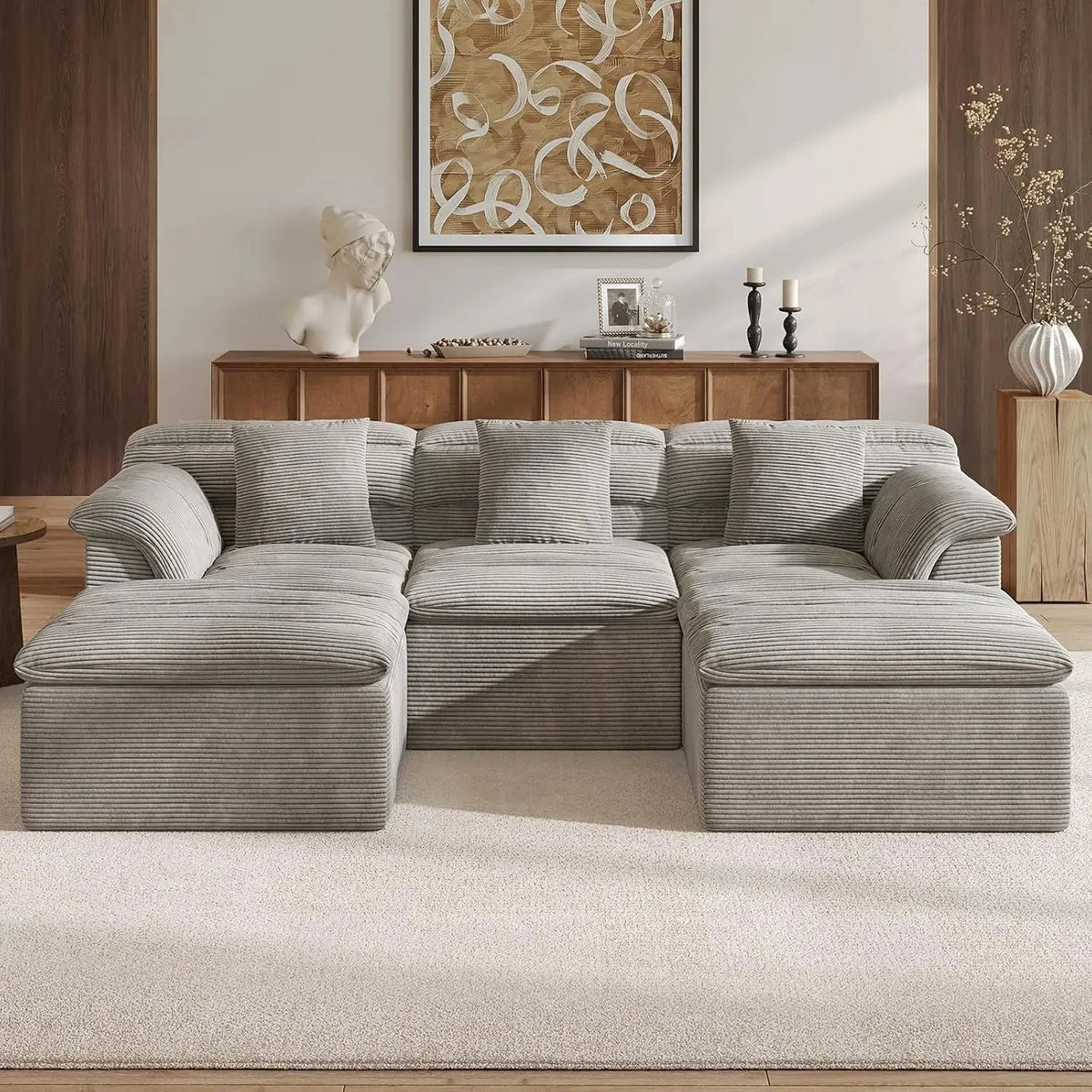 Modern Sectional Cloud Couch With Ottoman Deep Modular Sofa The Pet & Home Store