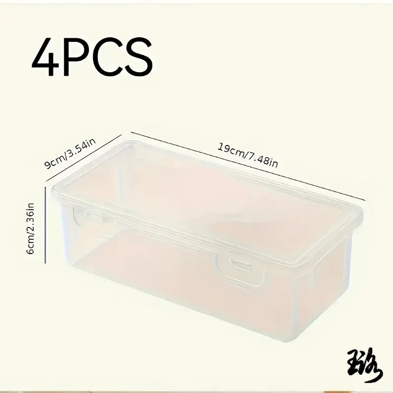 Clear PP Storage Boxes With Lids For Office Supplies