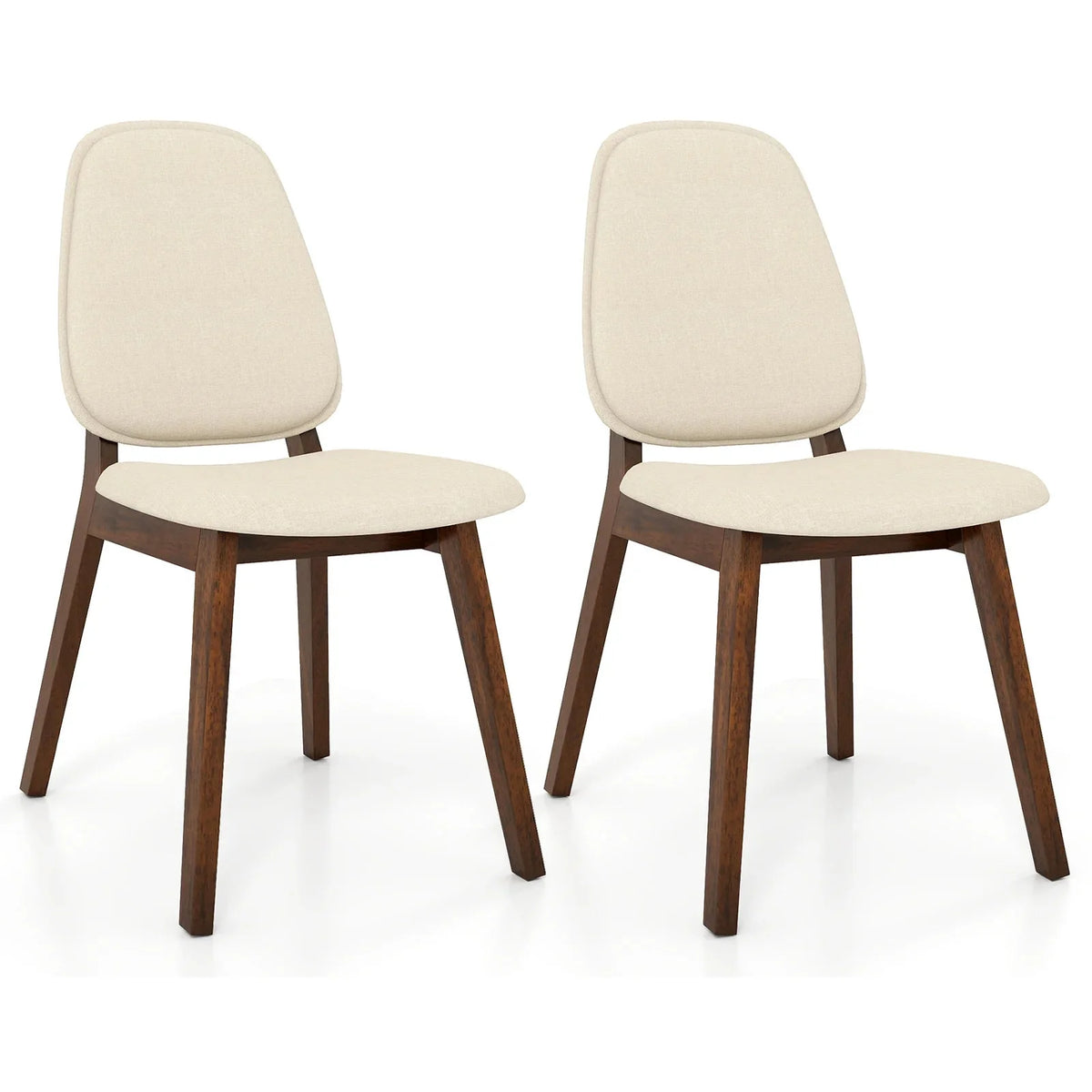 Modern Dining Chair Set of 2 w/ Upholstered Backrest Seat Linen Fabric for Room The Pet & Home Store