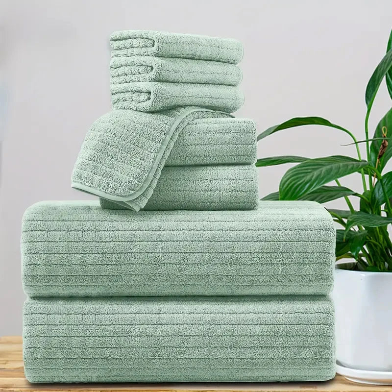 8 Piece Bath Towel Set Absorbent Quick Dry For Gym The Pet & Home Store