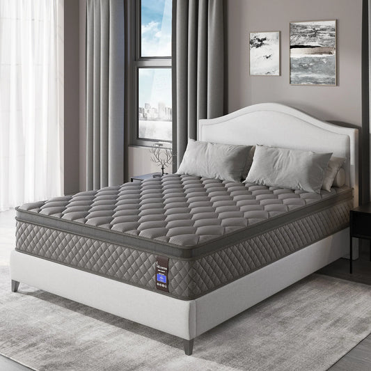 Viscountess Hybrid Memory Foam Mattress in a Box Euro Top Medium Firm