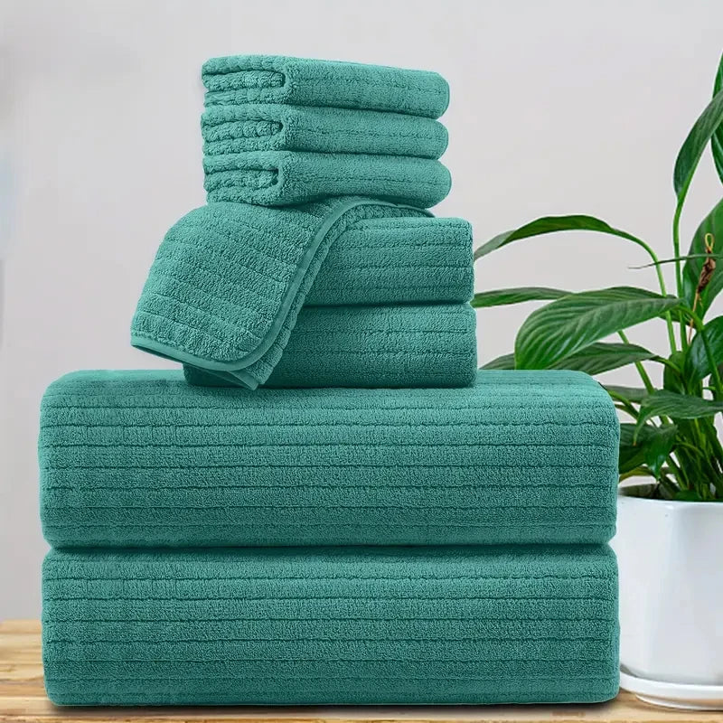 8 Piece Bath Towel Set Absorbent Quick Dry For Gym The Pet & Home Store