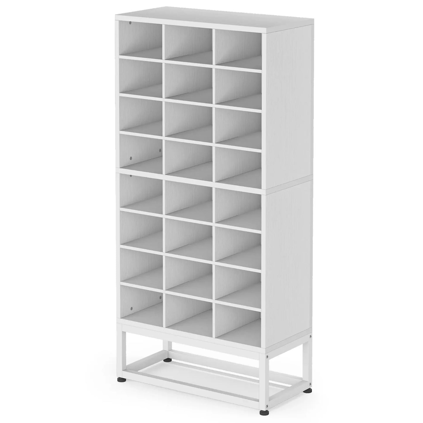 Tribesigns Wooden Shoe Cabinet Eight Tier Display Shelf