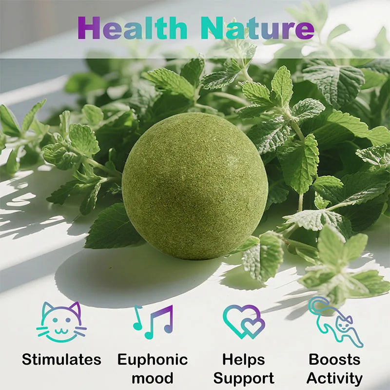 Natural Catnip Ball Toy For Cats Self-Hi Relieving Stuffy Indoor