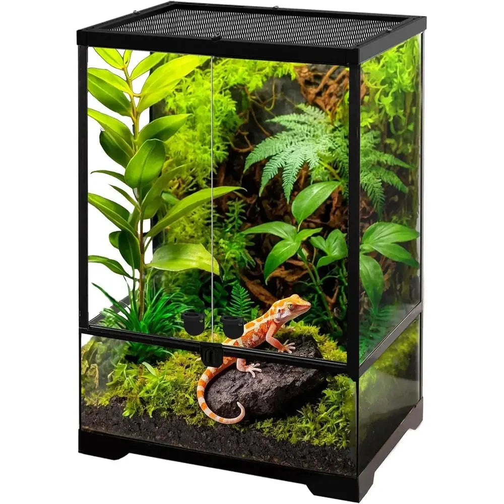 Glass Terrarium Tank With Dual Swing Doors For Reptile Habitats The Pet & Home Store