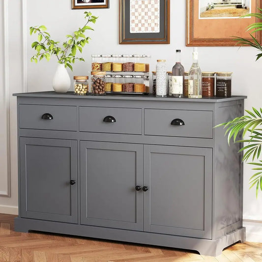 Sideboard Buet Server Storage Cabinet ole Table Home Kitchen Dining Room urniture Entryway Cupboard with 2 Cabiand 3 Ders Adjust