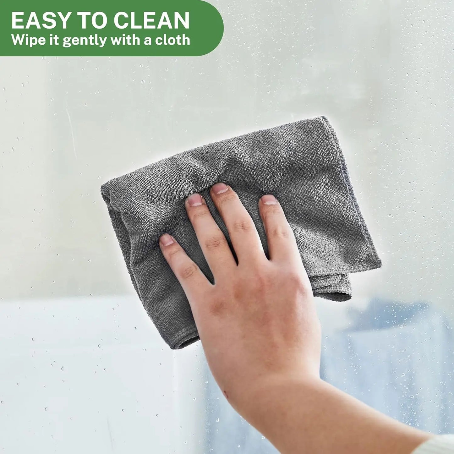 Grey Shower Curtain Set with Waterproof Liner and 12 Hooks, 72x72 Inches for Bathroom