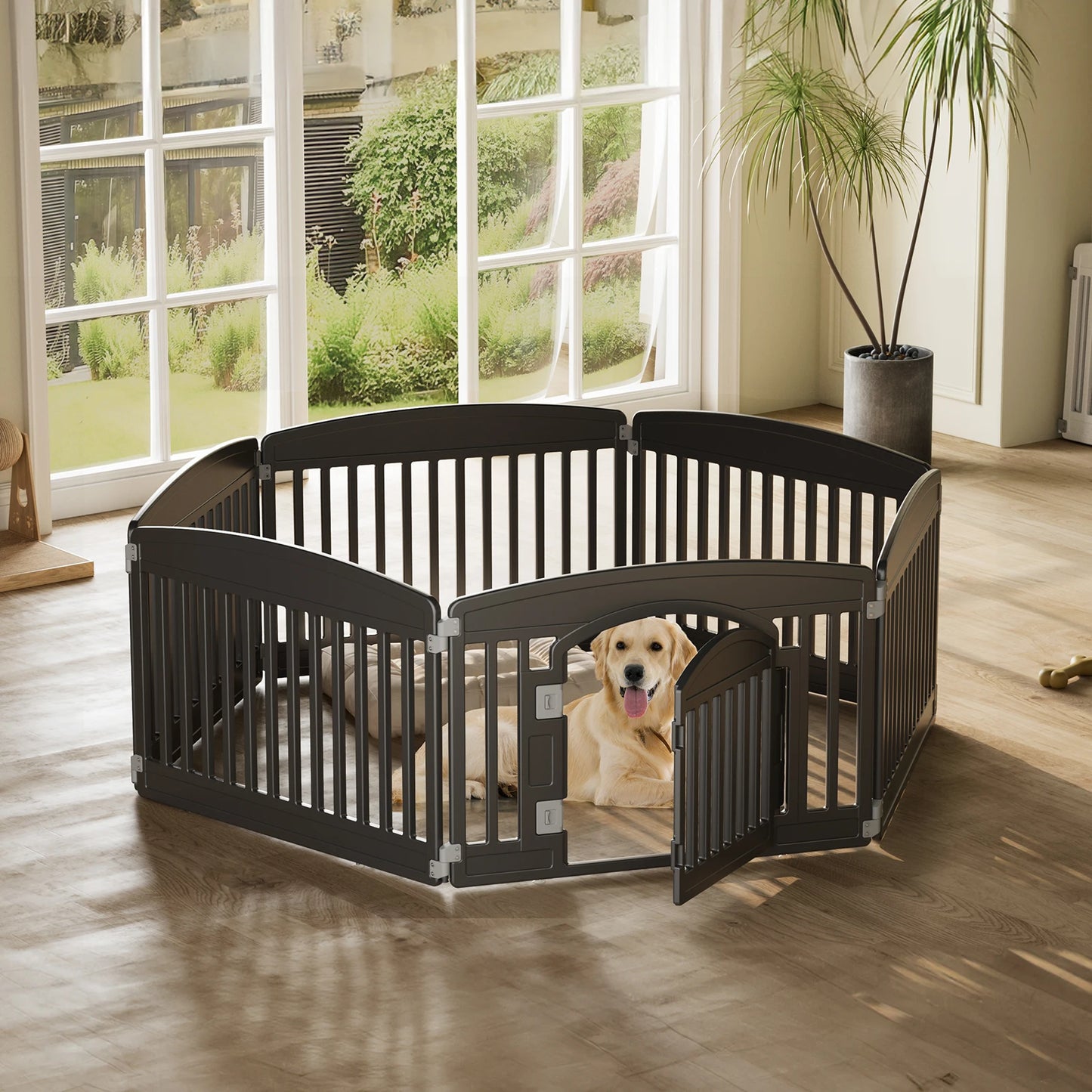JHK Plastic Dog Playpen For Medium Dogs Portable Indoor Outdoor