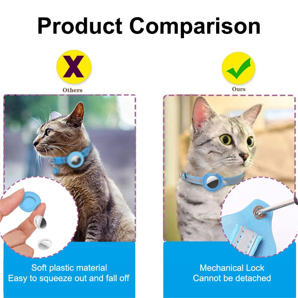 Alloyseed Apple AirTag Cat Collar Reflective Pet Safety Buckle Kitten