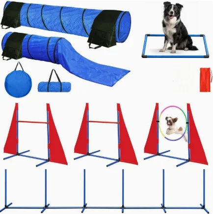 YTYIN Coofull PVC Dog Agility Training Set With Tunnel