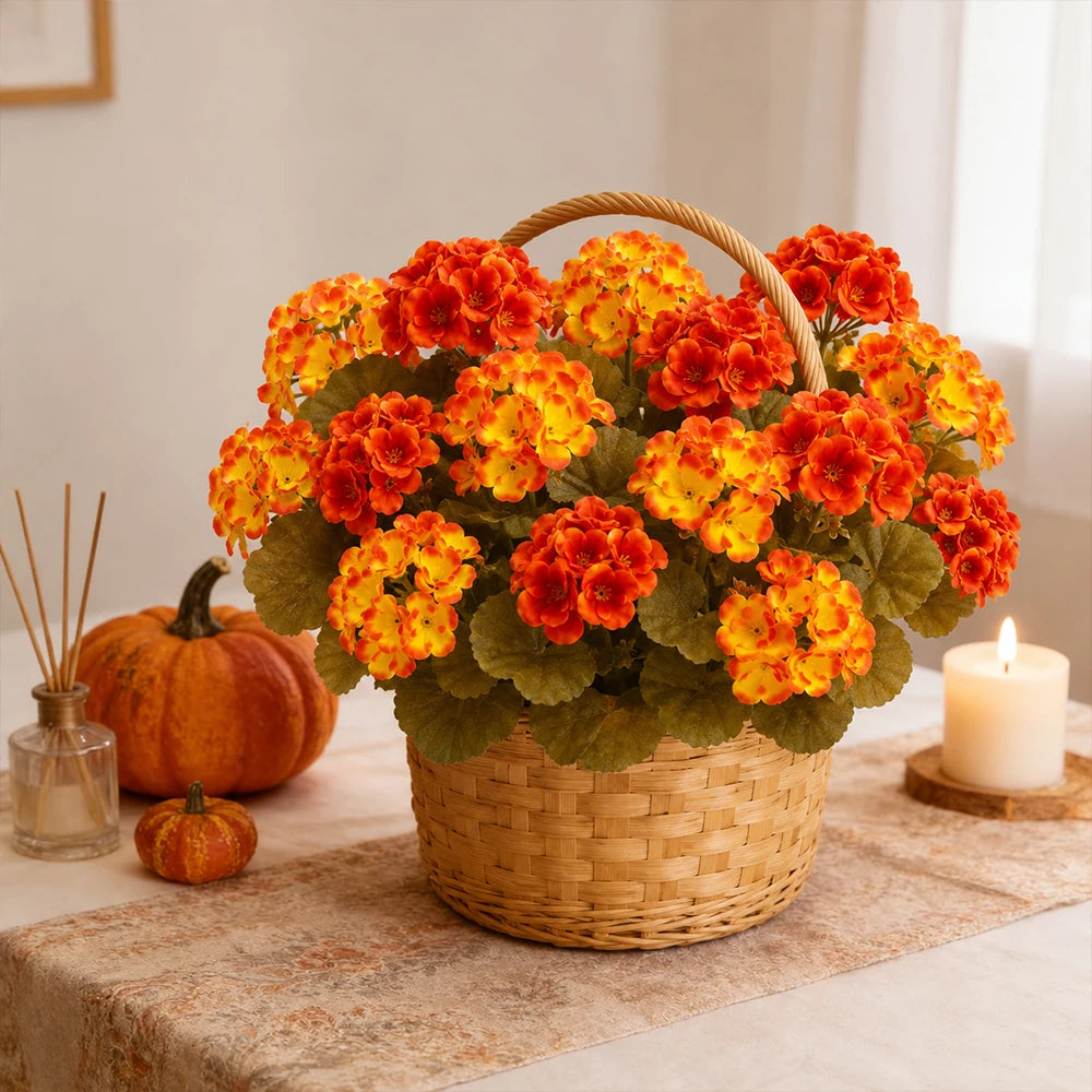 6 pcs Artificial Fall Geranium Flowers The Pet & Home Store