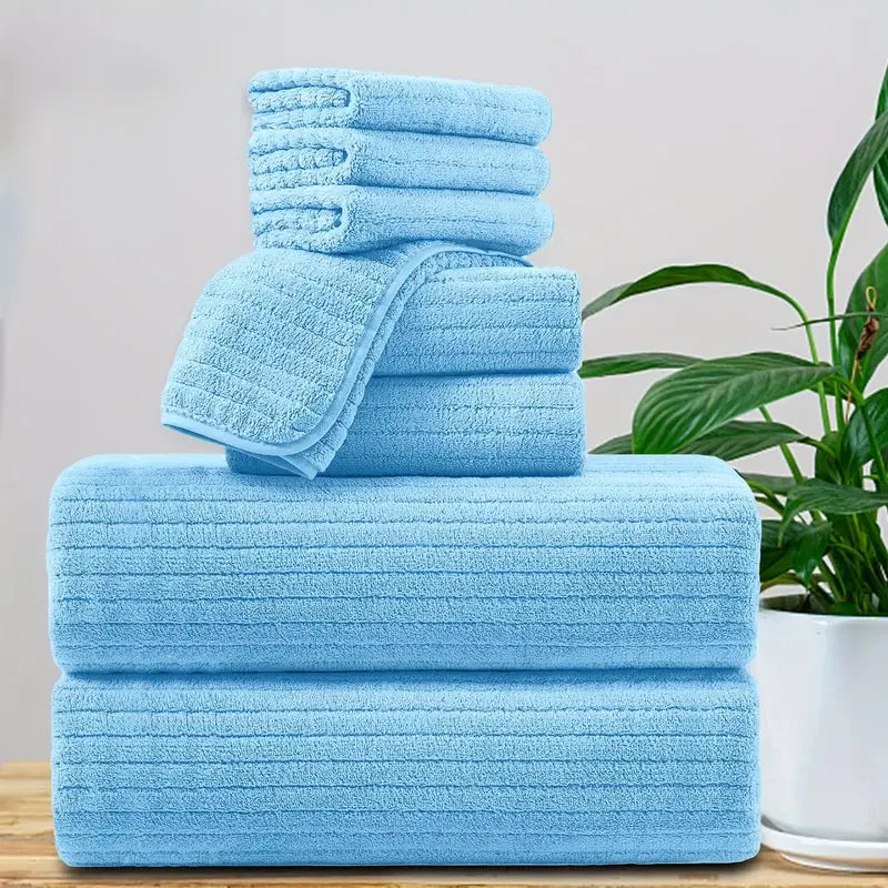 8 Piece Bath Towel Set Absorbent Quick Dry For Gym The Pet & Home Store