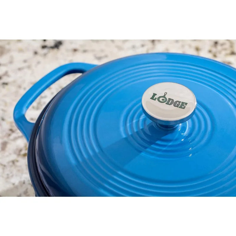 Lodge Enameled Cast Iron Dutch Oven Lid Oven Safe 500F