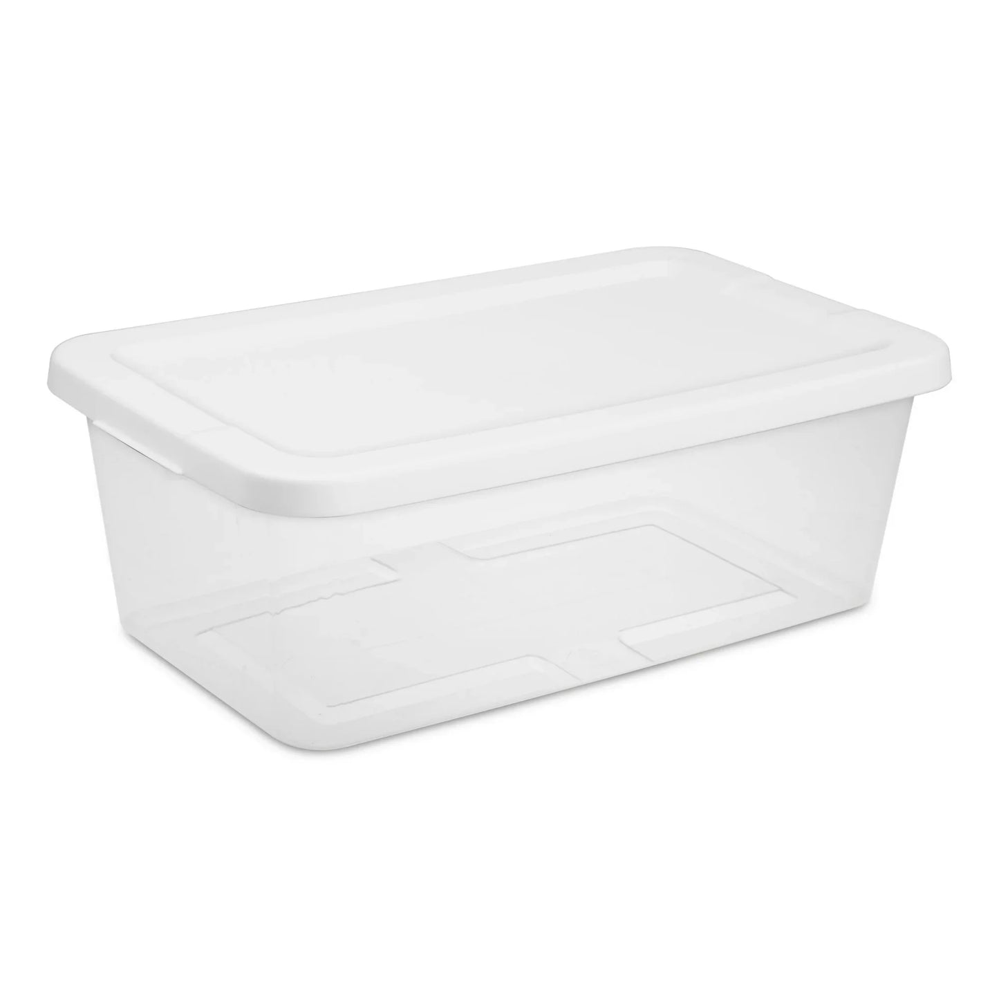 Set of 10 Clear Plastic Small Storage Bins, 6-Quart Containers with Snap-On Lids in White, Durable and Stackable Storage Solution for Home, Garage, Office, or Pantry, Perfect for Organizing Toys, Crafts, Kitchen Supplies, Too
