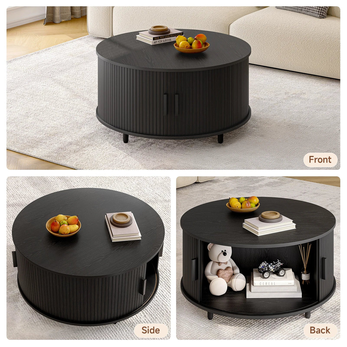 31.5" Round Coffee Table with Storage The Pet & Home Store
