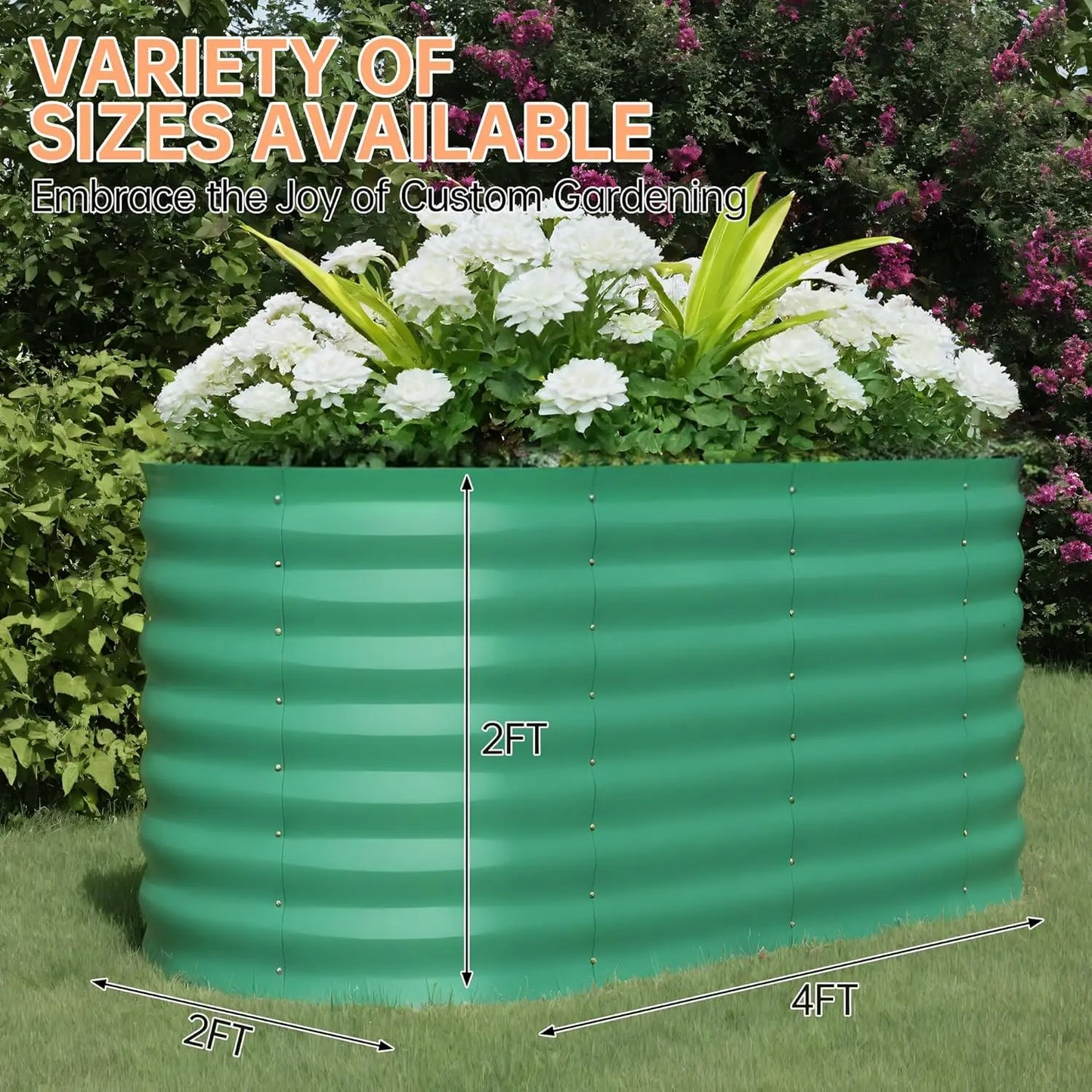 TWISTER.CK Galvanized Raised Garden Bed Kit Outdoor Planter Box Open Bottom