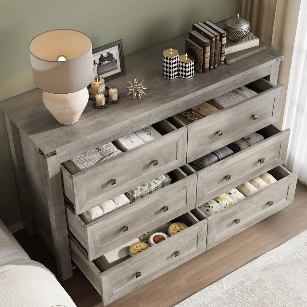 5 Drawer Dresser for Bedroom, 15 D x 23.7 W x 40.4 H in Modern Chest of Drawers, Wood Storage Dresser with Handleless Drawers f