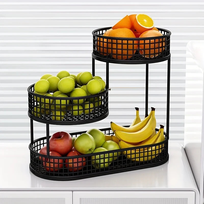 Elegant Multi Layer Metal Fruit Basket Luxury Design for Living Room and Coffee Table Versatile Snack and Fruit Display Stand