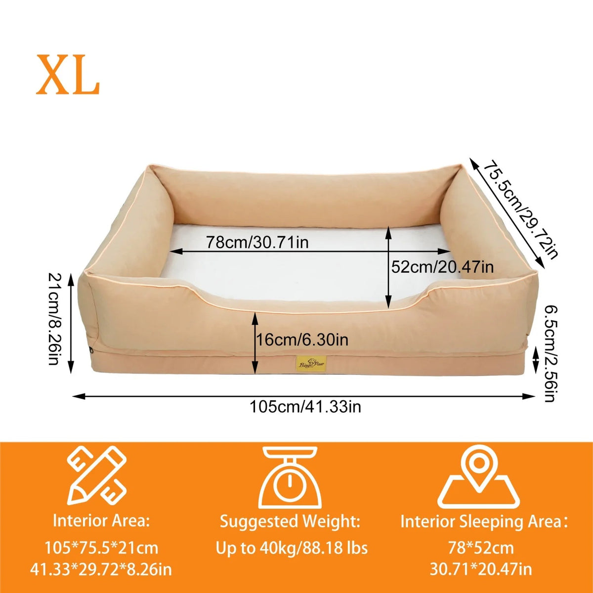 Bingopaw Orthopedic Dog Bed With Bolster And Waterproof Removable Cover The Pet & Home Store