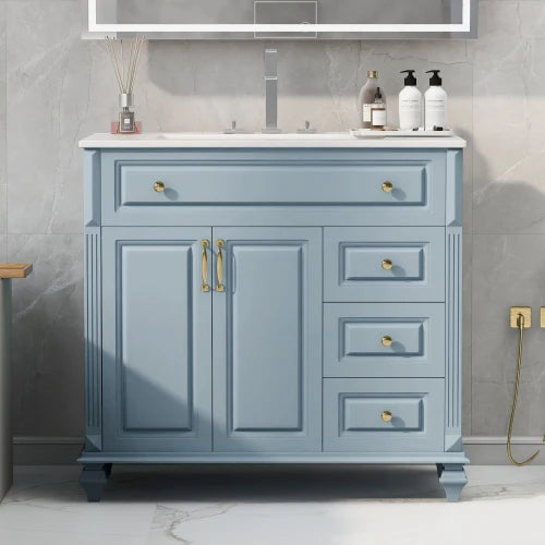 36" Blue Grey Bathroom Vanity The Pet & Home Store