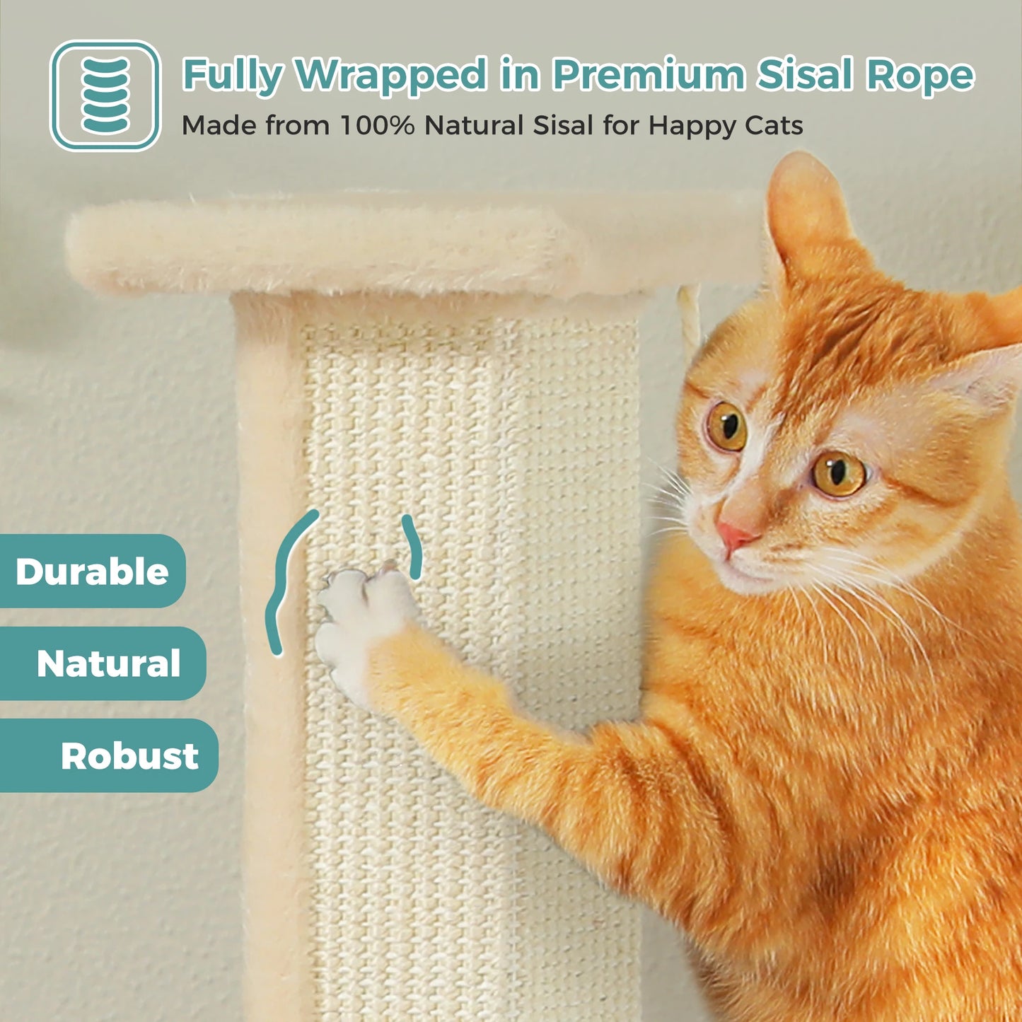 PAWZ Road Large Cat Scratching Post For Indoor Cats Ultimate Sisal Toy