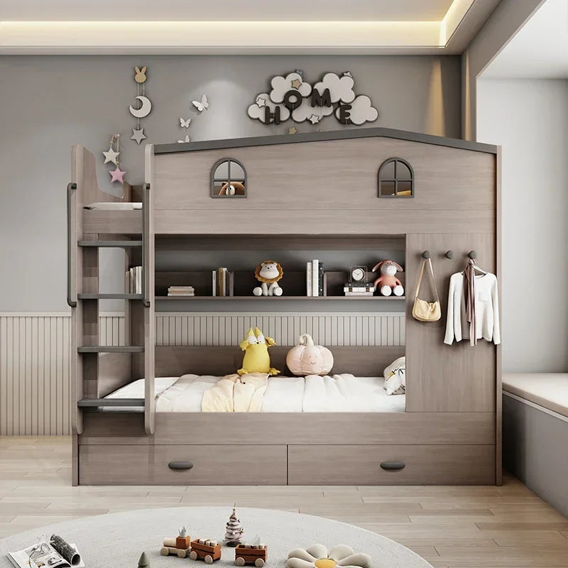 MDNG Bunk Bed With Drawers And Staircase Loft For Kids