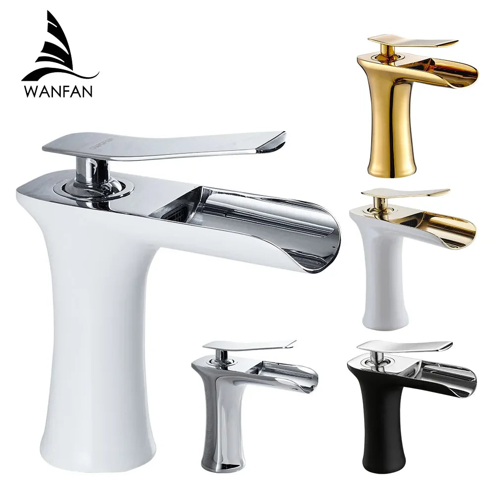 Waterfall Bathroom Faucet Single Handle Basin Mixer Tap Brass