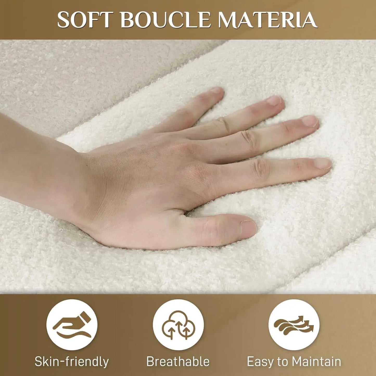 Boucle Cloud Sofa Couch, Modern Deep Seat Boucle Single Sofa Chair, Comfy Upholstered Sherpa Couch with Pillow,, Custom