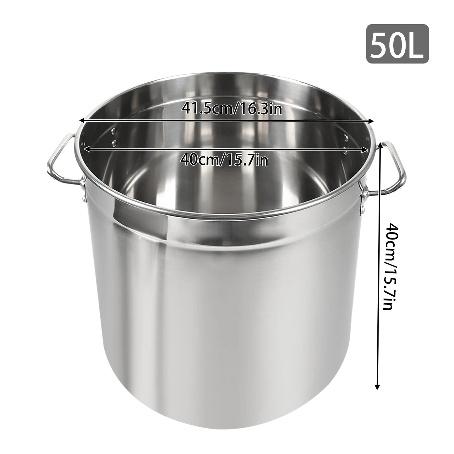 Stainless Steel Stock Pot With Lid And Durable Handles