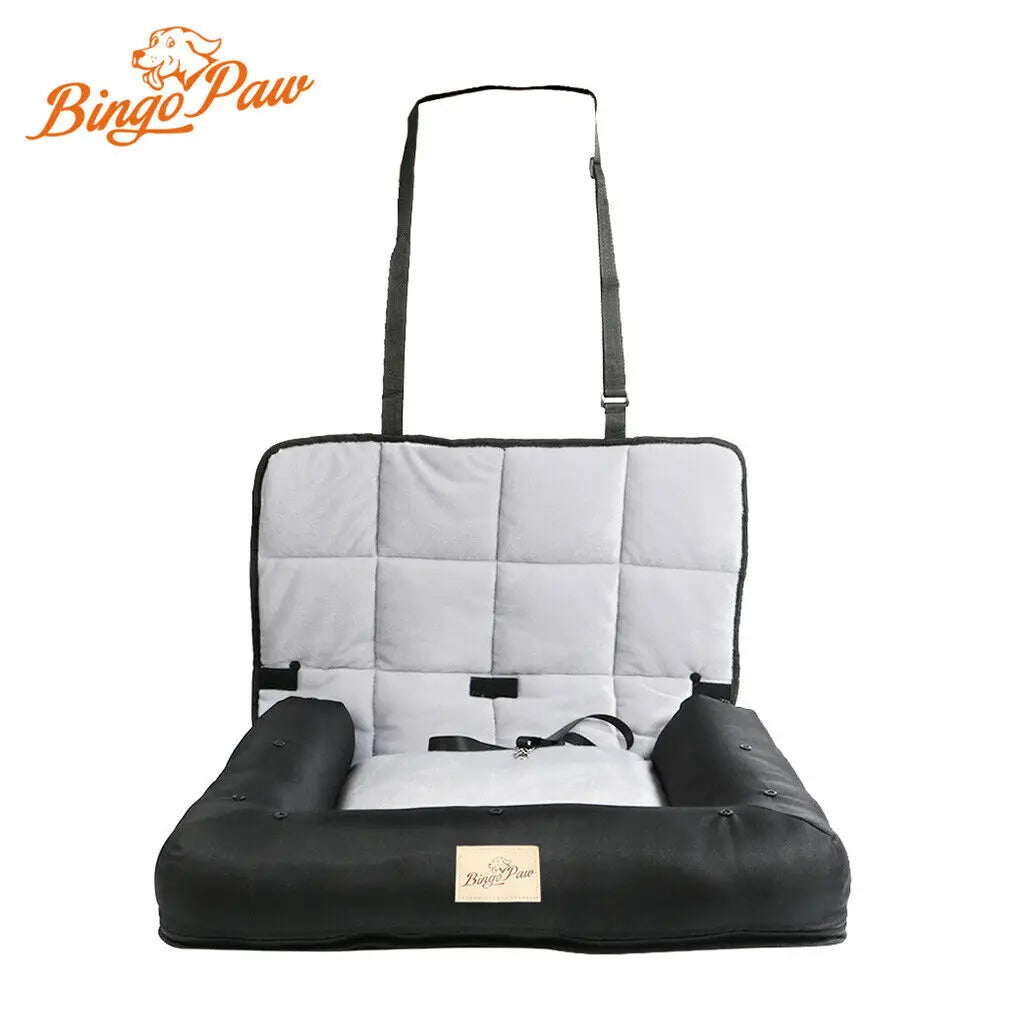 BINGOPAW Waterproof Dog Car Seat Bed With Removable Pad