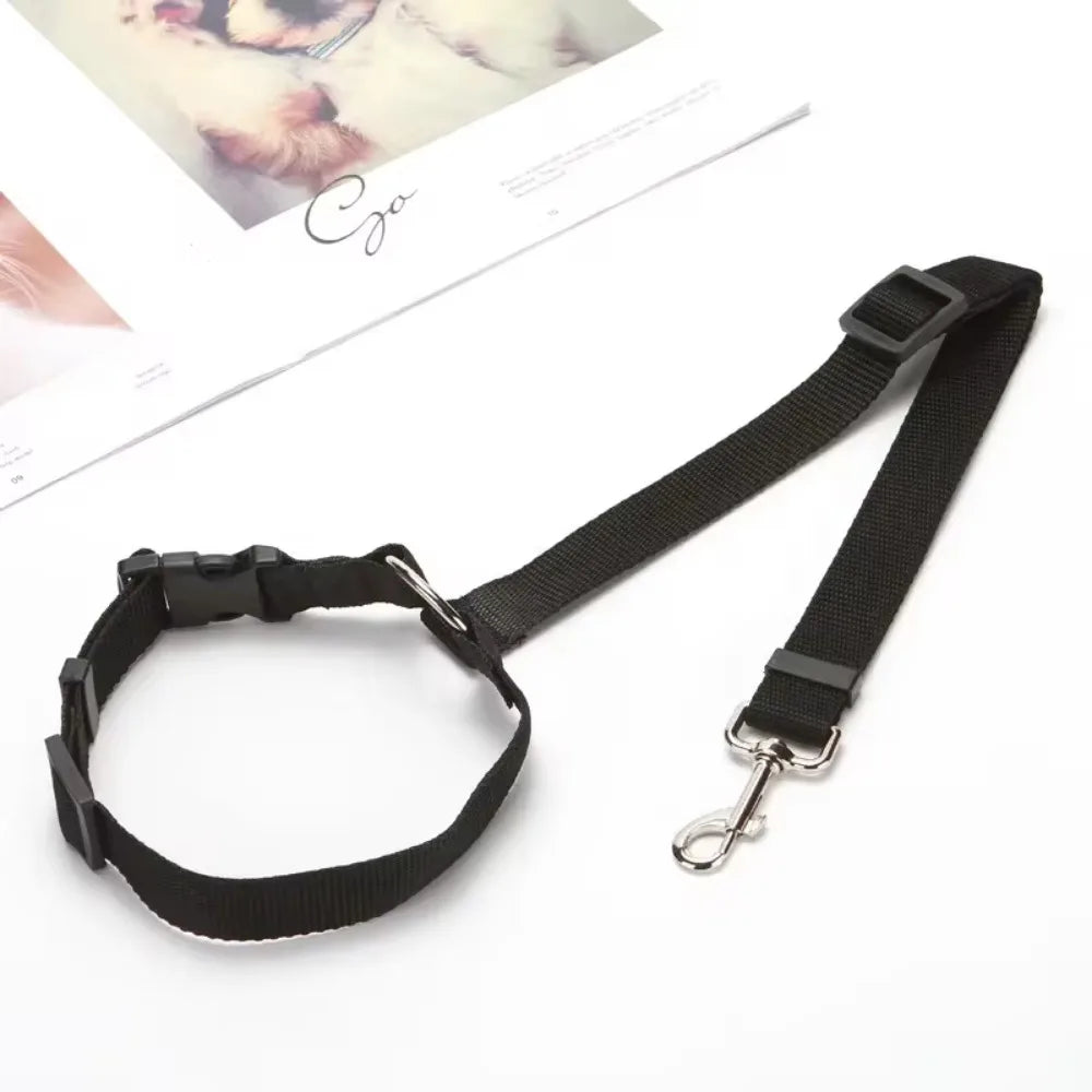 Nylon Two-In-One Pet Car Seat Belt And Leash Adjustable Harness