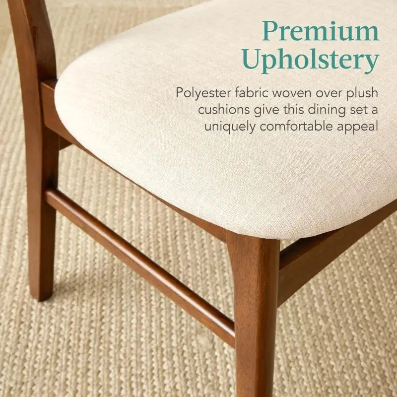 2026 Choice Products 6-Piece Modern Dining Table Chairs Set, Mid-Century Upholstered Chair Set with Rubberwood Legs The Pet & Home Store