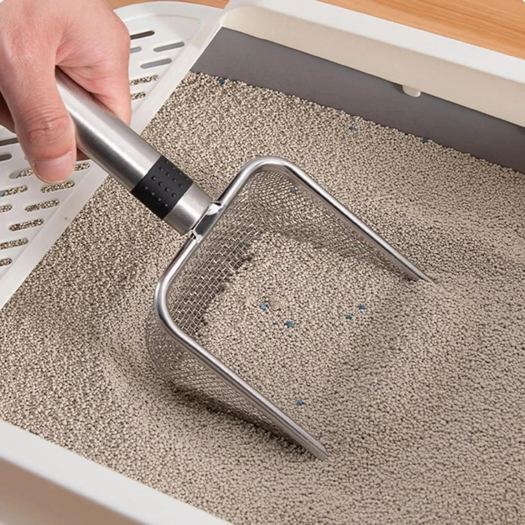 Stainless Steel Cat Litter Scoop Durable Easy Clean Ergonomic Handle