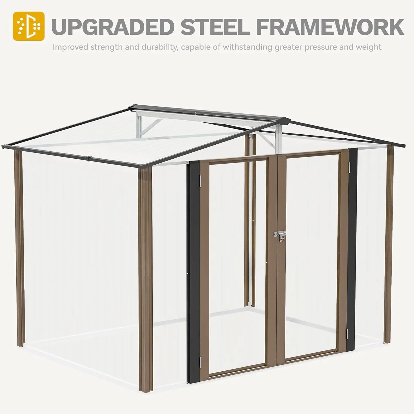 Outdoor Metal Storage Shed Heavy Duty Tool And Bike Garage With Easy Assembly