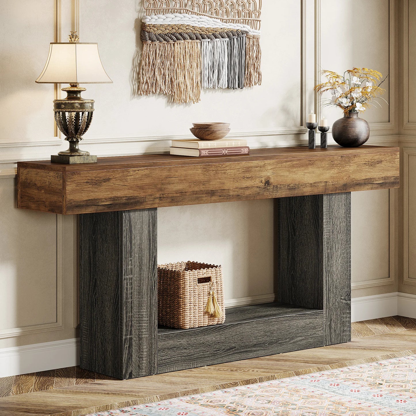 Tribesigns Farmhouse Console Table for Entryway Living Room